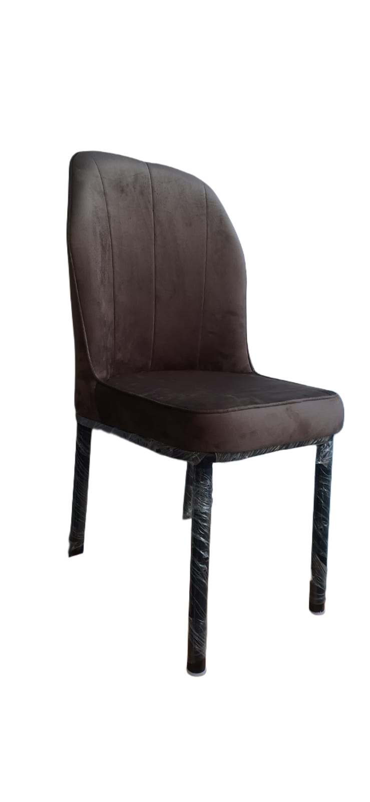 Classic Brown Velvet High Back Chair
