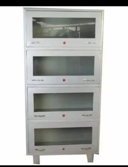 4-Tier Glass Display Filing Cabinet