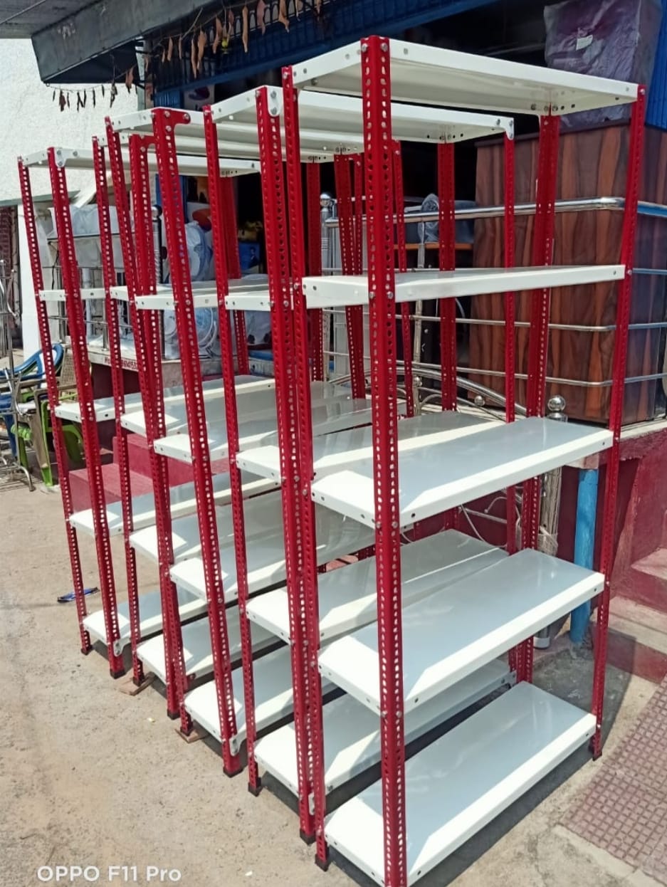 Custom Red & White Storage Display Rack